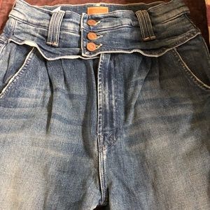 Mother the Shady Pleated Ankle Fray